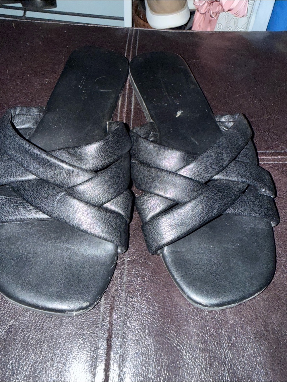 Black Women's Braided Slide Sandals - Sleek Comfort